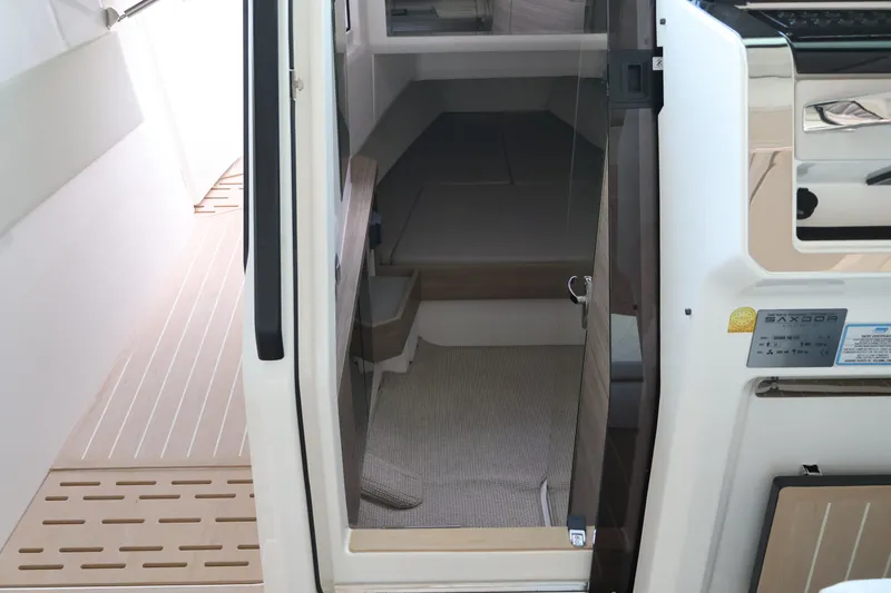 Slide: The Image of Interior of the 2027 Saxdor 400 GTO featuring modern design and a comfortable cabin. - 36