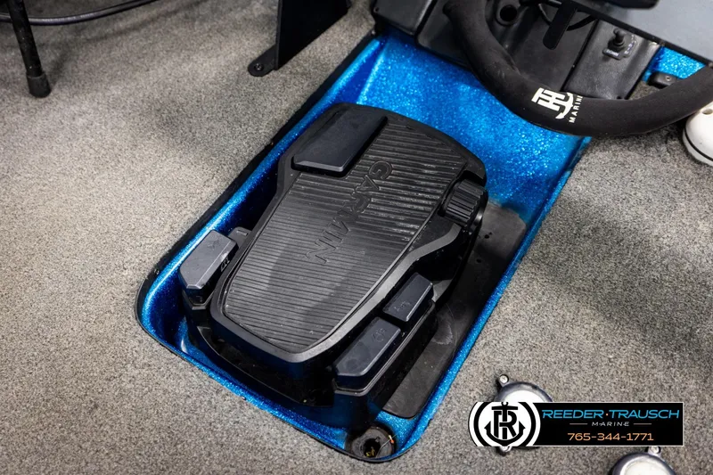 Slide: The Image of Foot pedal control in a 2008 Triton 20X2 DC boat, featuring Garmin technology. - 45