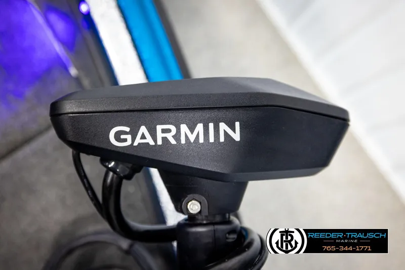Slide: The Image of Garmin device on 2008 Triton 20X2 DC boat, Reeder-Trausch Marine branding visible. - 48