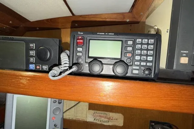 Slide: The Image of Radio equipment on a Mao Ta Skye 51 yacht, 1980 model, with control panels and displays. - 20