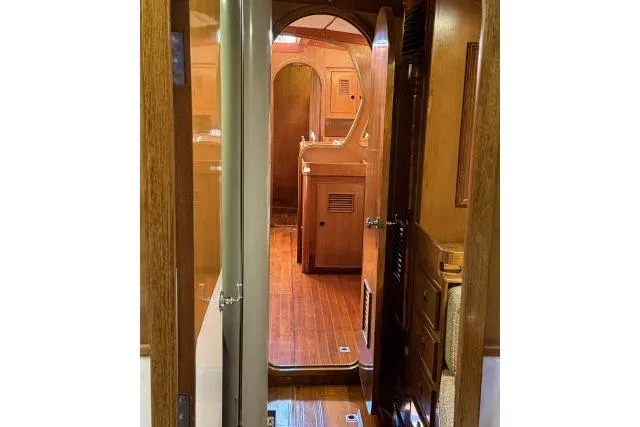 Slide: The Image of Interior view of 1980 Mao Ta Skye 51 yacht with wooden finishes. - 36