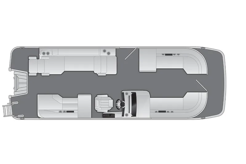 Slide: The Image of Manufacturer Provided Image: Top view layout of 2026 Bennington 24 M Sport Lounge Quad Bench boat. - 36