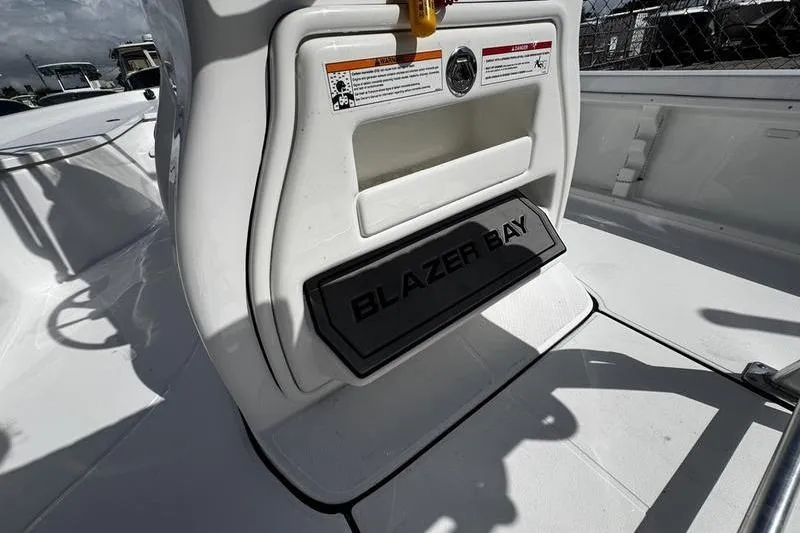 Slide: The Image of 2026 Blazer PureBay 2200 boat interior with Blazer Bay branding. - 20