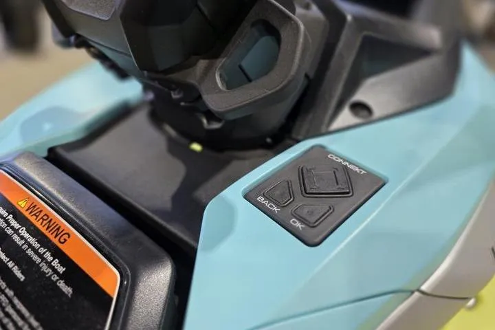 Slide: The Image of 2025 Yamaha WaveRunner JetBlaster PRO 3-Up dashboard with control buttons and warning label. - 12