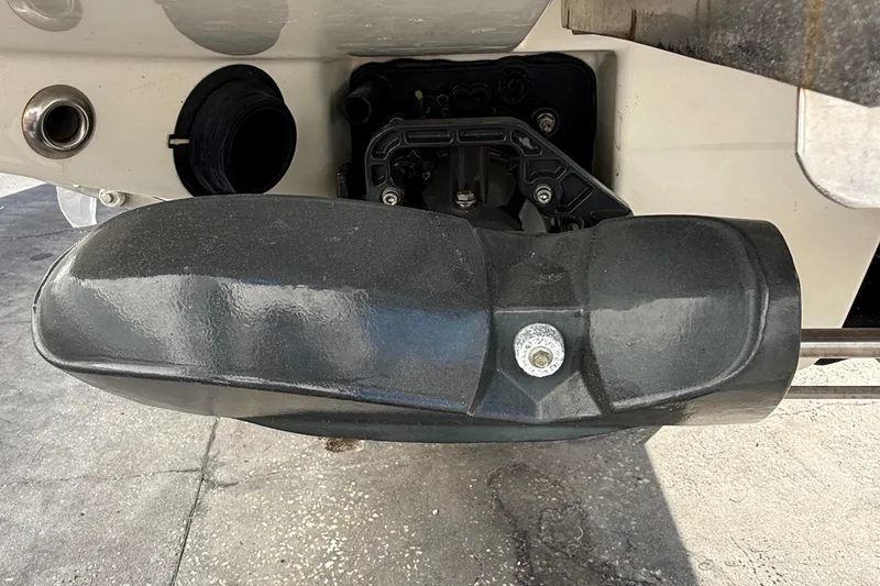 Slide: The Image of Close-up of a 2021 Scarab 255 ID boat's jet drive system. - 27