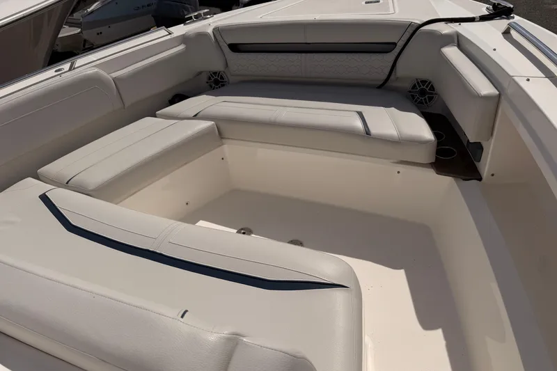 Slide: The Image of Luxurious seating area on a 2022 Tiara Yachts 38 LS boat. - 4