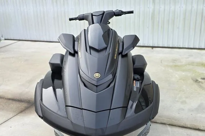 Slide: The Image of 2026 Yamaha WaveRunner FX Limited SVHO, sleek black design, front view. - 9