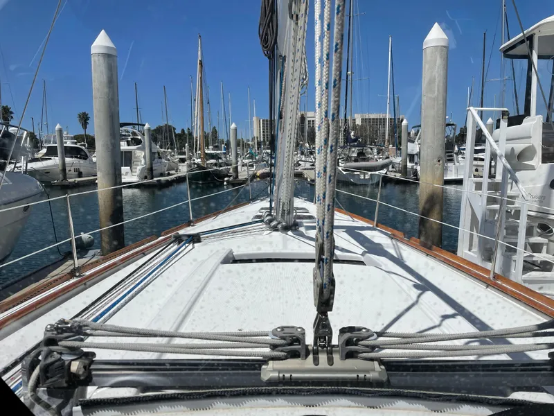 Slide: The Image of Beneteau Oceanis 37 sailboat in harbor, year 2008. - 44