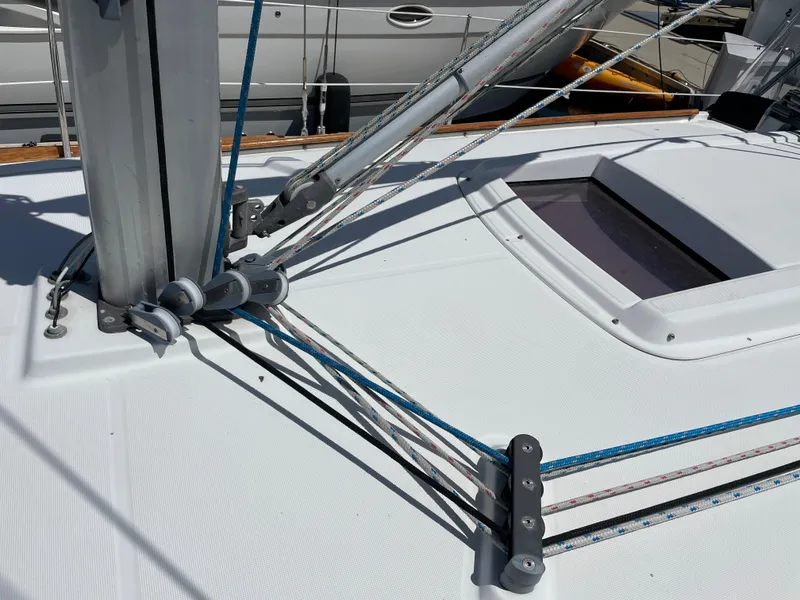 Slide: The Image of Deck of Beneteau Oceanis 37 sailboat, year 2008. - 45