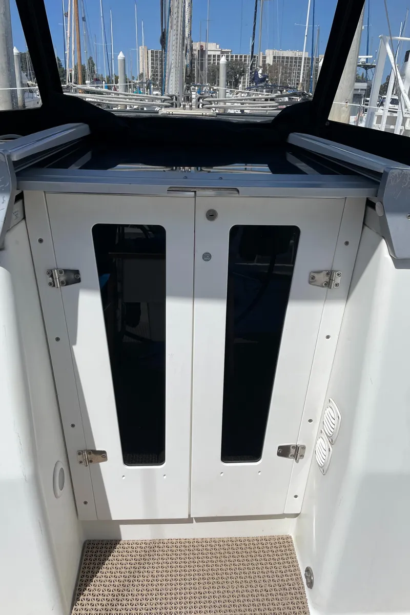 Slide: The Image of Entrance of Beneteau Oceanis 37 sailboat, 2008 model, docked at marina. - 8