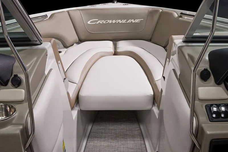Slide: The Image of Manufacturer Provided Image: 2026 Crownline 220 SS boat interior with beige seating and modern design. - 4
