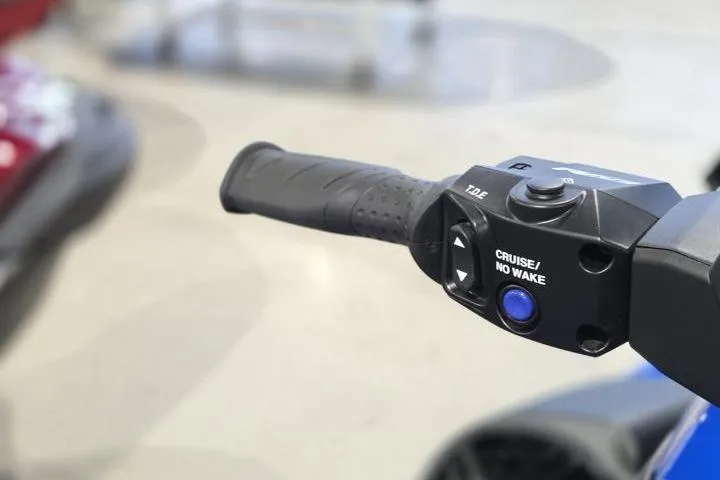 Slide: The Image of Handlebar controls of 2026 Yamaha WaveRunner VX Limited HO, featuring cruise and no wake mode. - 12
