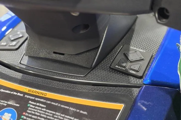 Slide: The Image of 2026 Yamaha WaveRunner VX Limited HO dashboard controls and warning label close-up. - 14