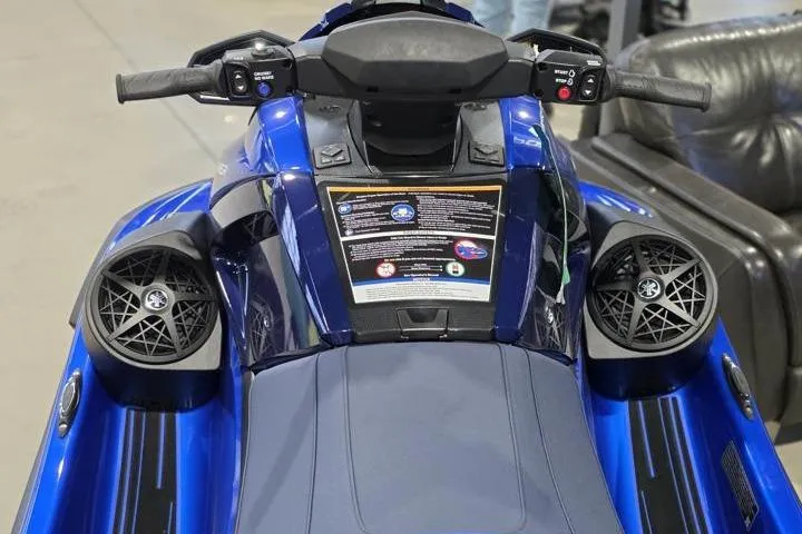 Slide: The Image of 2026 Yamaha WaveRunner VX Limited HO, blue, featuring dual speakers and control panel. - 16