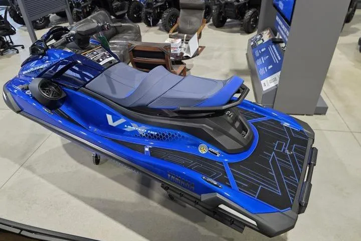 Slide: The Image of 2026 Yamaha WaveRunner VX Limited HO in showroom, featuring sleek blue design and advanced features. - 4