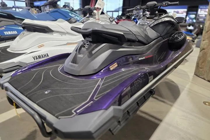 Slide: The Image of 2026 Yamaha WaveRunner GP HO in showroom, featuring sleek design and vibrant purple accents. - 7