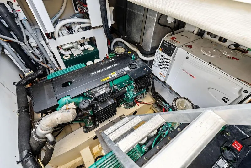 Slide: The Image of Engine room of 2018 Monte Carlo MC 35 yacht with Volvo Penta and Cummins Onan systems. - 65