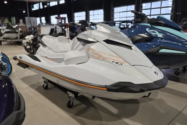 Slide: The Image of 2026 Yamaha WaveRunner GP HO jet ski displayed in showroom. - 8