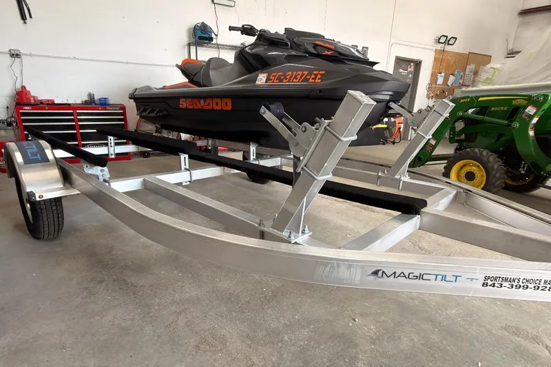 Slide: The Image of 2024 Sea-Doo GTR-X 300 on trailer in garage setting. - 5