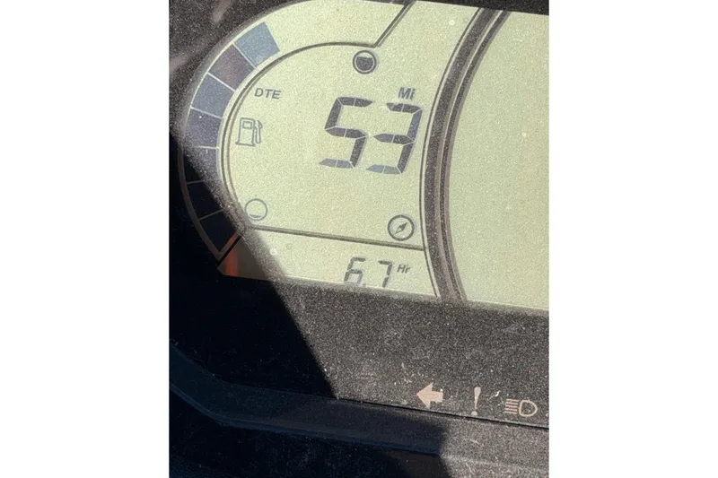 Slide: The Image of Dashboard of 2024 Sea-Doo GTR-X 300 showing 53 miles range and 6.7 hours usage. - 7