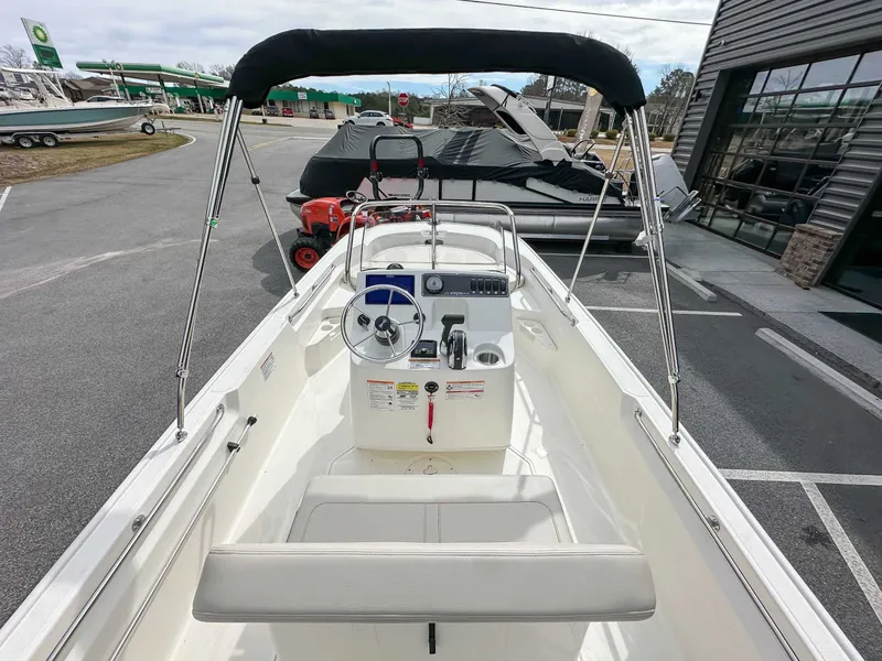 Slide: The Image of Interior view of a 2025 Boston Whaler 170 Montauk boat. - 11