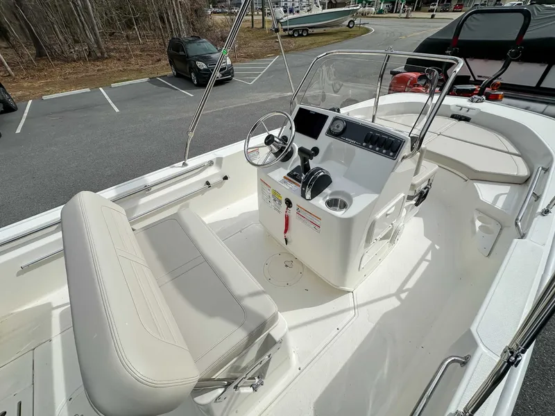 Slide: The Image of Interior view of the 2025 Boston Whaler 170 Montauk boat. - 12