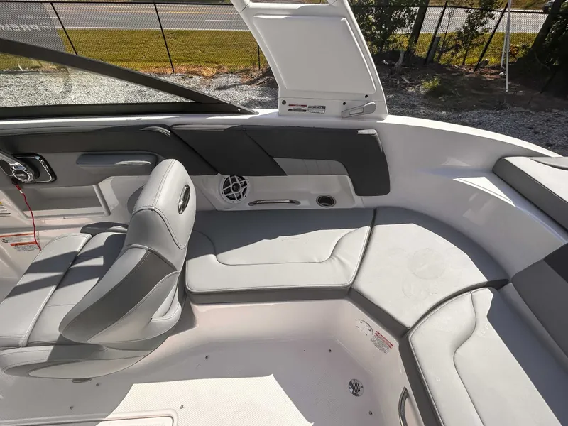 Slide: The Image of Interior of 2026 Chaparral 23 SSi with gray upholstery. - 15