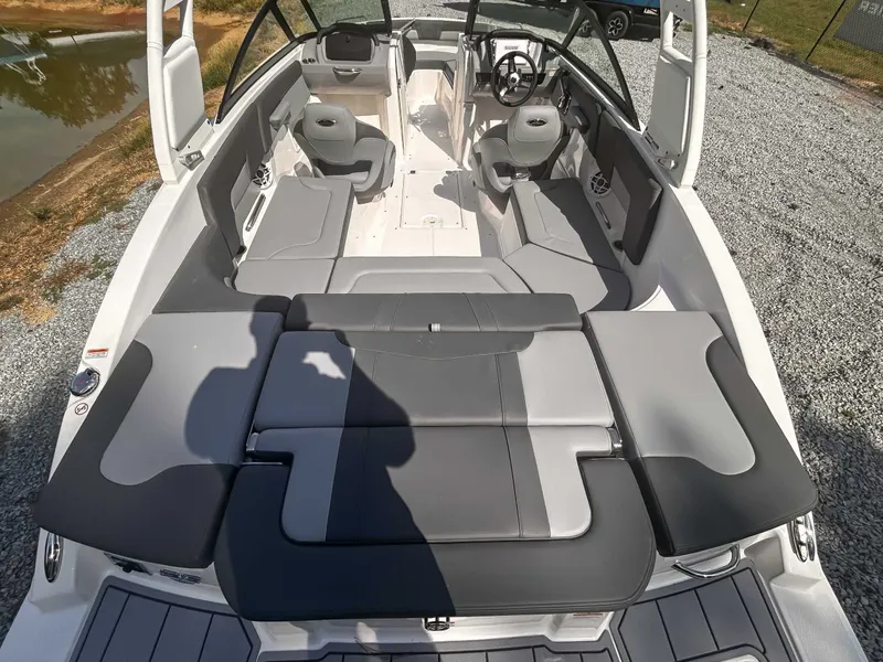 Slide: The Image of Interior of 2026 Chaparral 23 SSi with gray upholstery. - 9