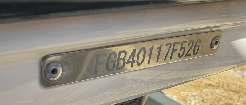 Slide: The Image of Serial number plate of a 2026 Chaparral 23 SSi boat. - 20