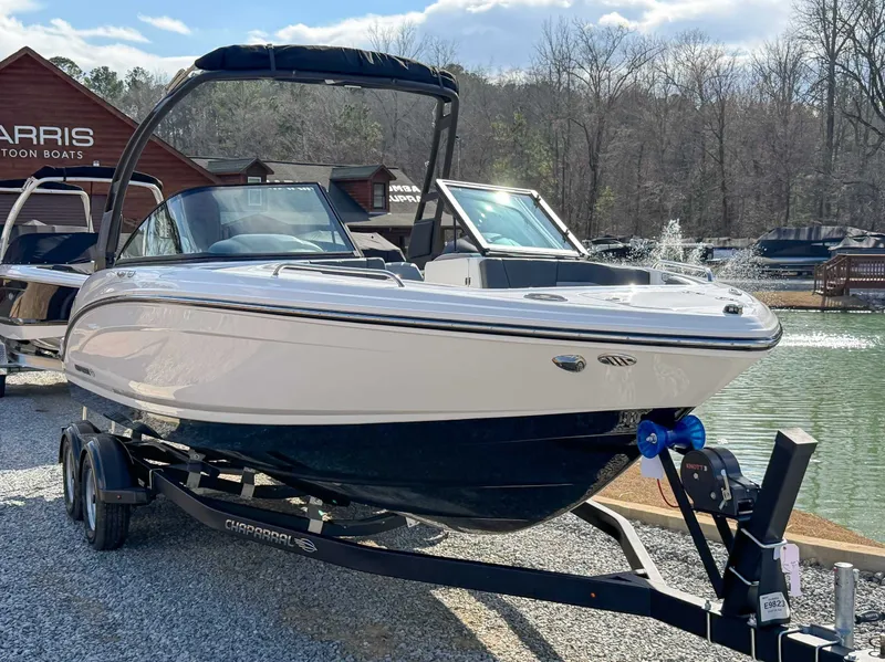 Slide: The Image of 2026 Chaparral 23 SSi boat on trailer by lakeside. - 5