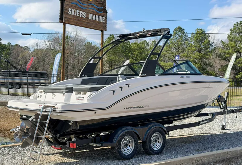 Slide: The Image of Chaparral 23 SSi 2026 on trailer at Skiers Marine. - 7