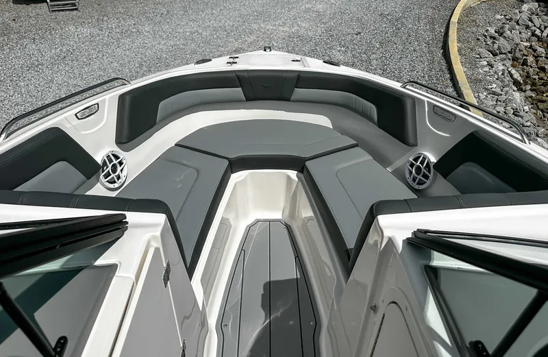 Slide: The Image of Interior view of 2026 Chaparral 23 SSi with gray seating. - 14