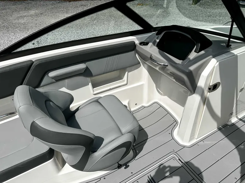 Slide: The Image of Interior of 2026 Chaparral 23 SSi with gray seating. - 18