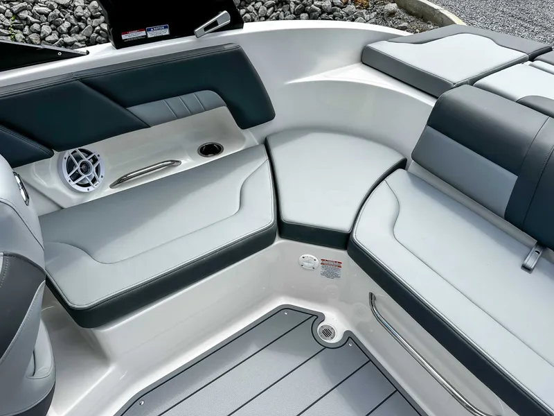 Slide: The Image of Interior of 2026 Chaparral 23 SSi with gray upholstery. - 21