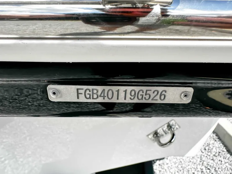 Slide: The Image of Serial number plate of Chaparral 23 SSi boat, year 2026. - 25