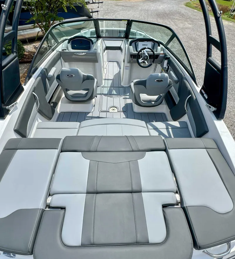 Slide: The Image of Interior of 2026 Chaparral 21 SSi with modern seating. - 10