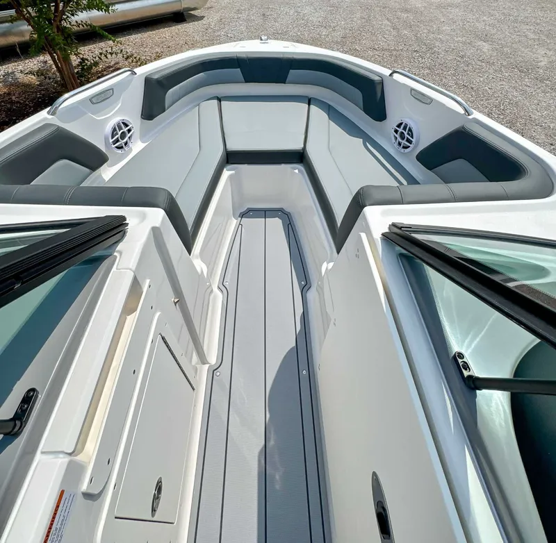 Slide: The Image of Interior of 2026 Chaparral 21 SSi with gray upholstery. - 11