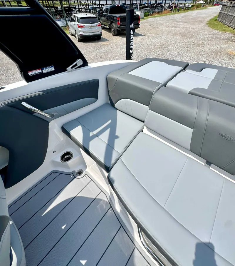 Slide: The Image of Interior of 2026 Chaparral 21 SSi with gray upholstery. - 15