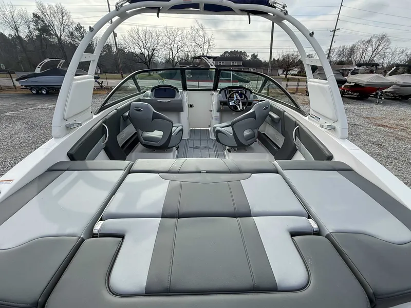 Slide: The Image of Interior of 2026 Chaparral 21 SSi with gray seating. - 11