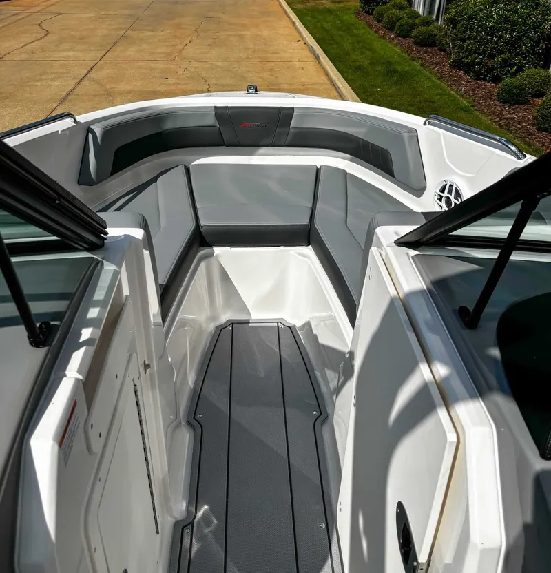 Slide: The Image of Interior of Chaparral GTS 1 boat 2026, gray upholstery. - 11