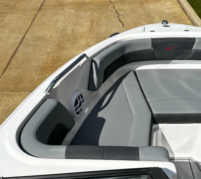 Slide: The Image of Interior of Chaparral GTS 1 boat 2026, gray upholstery. - 12