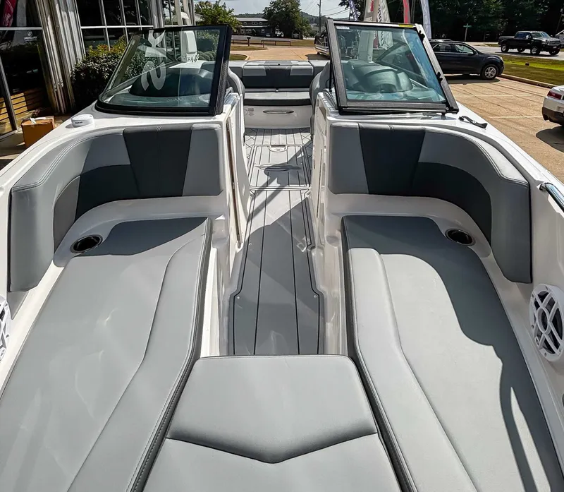 Slide: The Image of Interior of Chaparral GTS 1 boat 2026 with gray seating. - 14