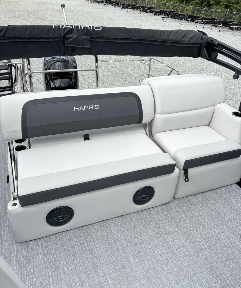Slide: The Image of Harris Cruiser 230 SLDH 2026, luxurious seating on boat. - 17