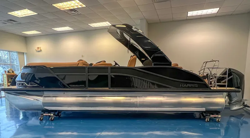 The Image of 2026 Harris Grand Mariner 230 SLDH pontoon boat in showroom. - 1