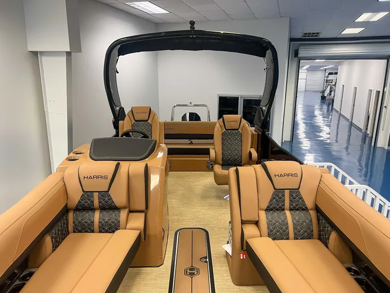 Slide: The Image of Interior of 2026 Harris Grand Mariner 230 SLDH with luxurious seating. - 15