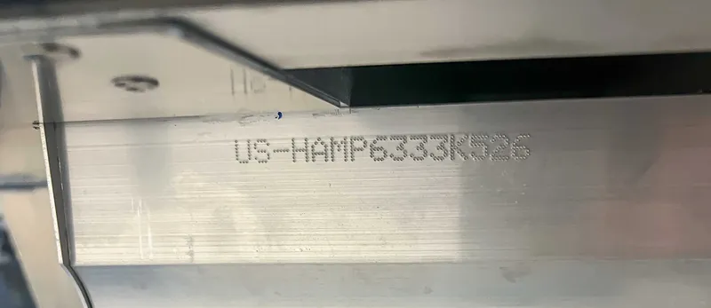 Slide: The Image of Serial number on Harris Grand Mariner 230 SLDH 2026. - 23