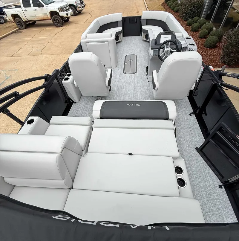 Slide: The Image of Interior view of Harris Cruiser 250 SLDH pontoon boat, model year 2026. - 21