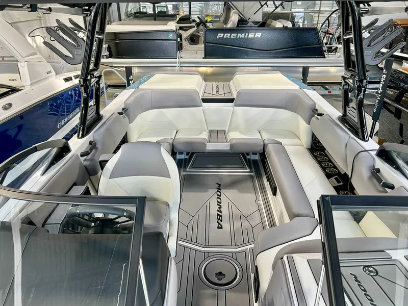 Slide: The Image of Interior of 2025 Moomba Max boat with luxurious seating arrangement. - 15