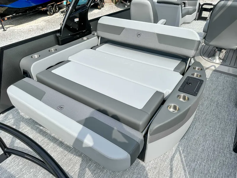 Slide: The Image of Luxurious seating in Premier 230 Solaris RL 2025 boat. - 12