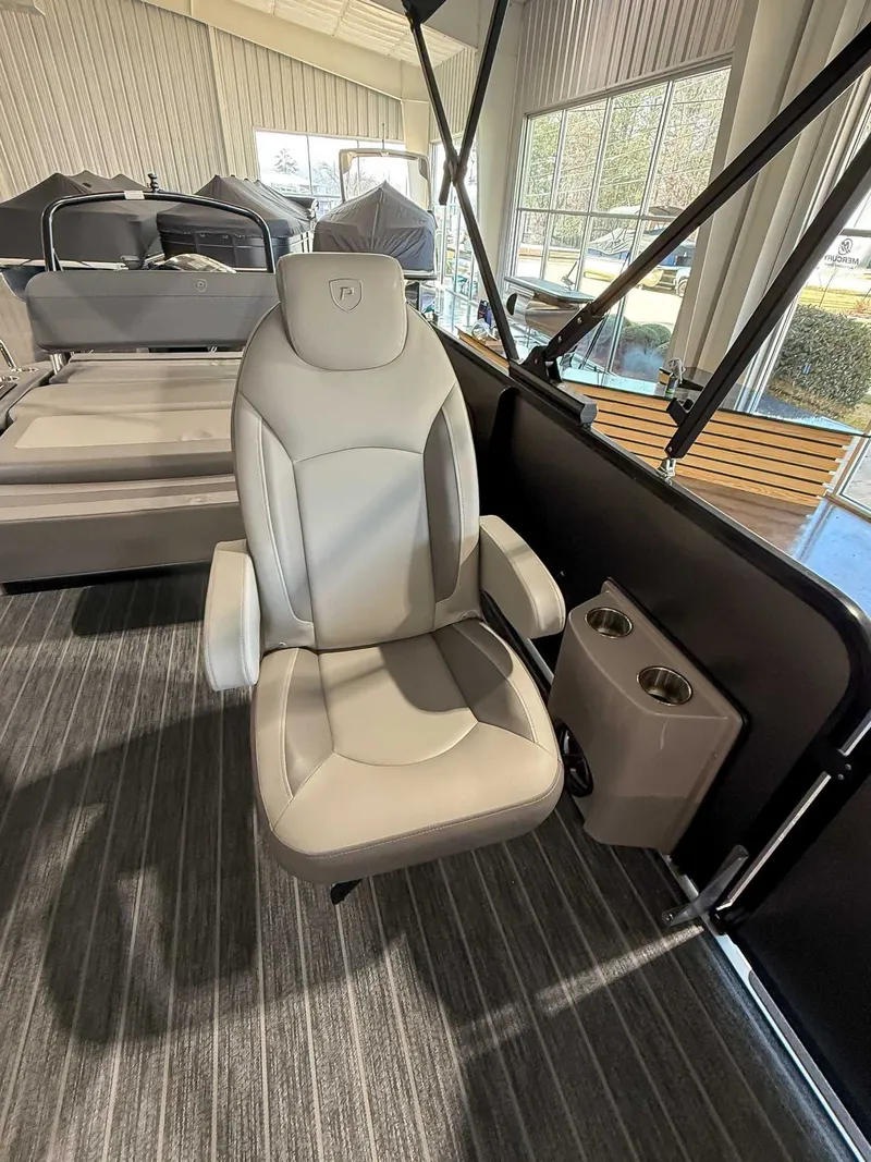 Slide: The Image of Luxurious seating in Premier 250 Sunsation RL 2025 pontoon boat. - 17